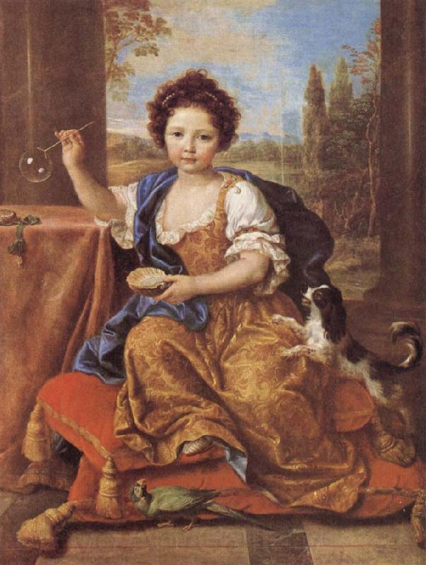 Pierre Mignard Girl Blowing Soap Bubbles